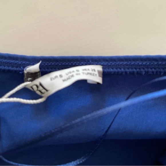 Zara Side Ruffled Strapless Royal Blue Mini Dress - Picture 8 of 8